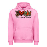 Fuchsia Pink Peace love western christmas trees Urban Hoodie - Jasminsmagicworld