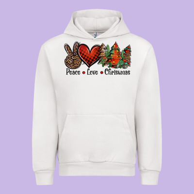 Peace Love Western Christmas Trees Urban Hoodie Designed By Jasminsmagicworld