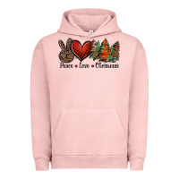 Pigment Salmon Peace love western christmas trees Urban Hoodie - Jasminsmagicworld