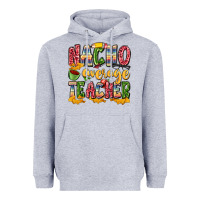 Heather Grey nacho average teacher Heavyweight Hoodie - Zillion Design Studio