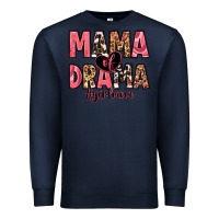 Navy mama of drama girl mom Premium Sweatshirt - Zillion Design Studio