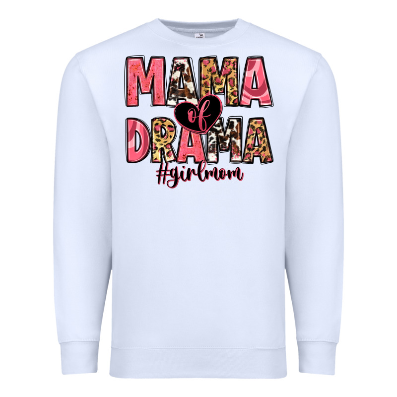 Mama Of Drama Girl Mom Premium Sweatshirt by Zillion Design Studio | Teevron
