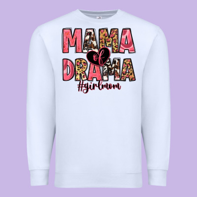Mama Of Drama Girl Mom Premium Sweatshirt Designed By Zillion Design Studio