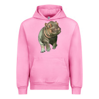 Fuchsia Pink baby hippo Urban Hoodie - LillyAllenDesigns