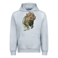 Heather Grey baby hippo Urban Hoodie - LillyAllenDesigns
