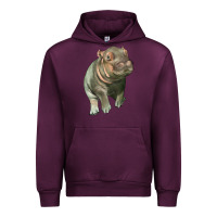 Mauve Wine baby hippo Urban Hoodie - LillyAllenDesigns