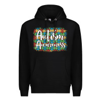 Black autism awareness puzzle background Premium Hoodie - Artiststas