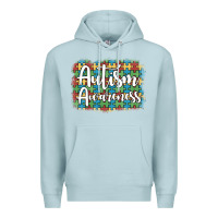 Blue Mist autism awareness puzzle background Premium Hoodie - Artiststas