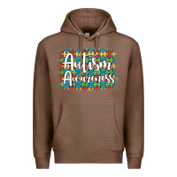 Chestnut autism awareness puzzle background Premium Hoodie - Artiststas