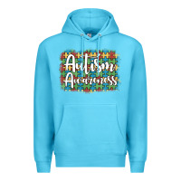 Ocean Blue autism awareness puzzle background Premium Hoodie - Artiststas