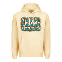 Pina Colada autism awareness puzzle background Premium Hoodie - Artiststas