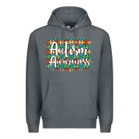 Rock autism awareness puzzle background Premium Hoodie - Artiststas