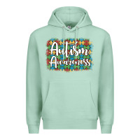 Seafoam autism awareness puzzle background Premium Hoodie - Artiststas