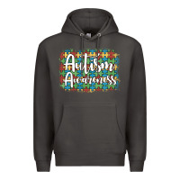Smoke autism awareness puzzle background Premium Hoodie - Artiststas