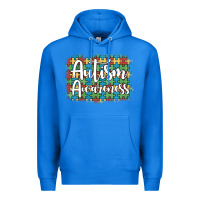 True Royal autism awareness puzzle background Premium Hoodie - Artiststas