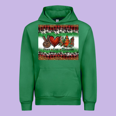 Peace Love Christmas Trees Urban Hoodie Designed By Jasminsmagicworld
