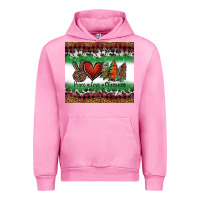 Fuchsia Pink Peace Love Christmas Trees Urban Hoodie - Jasminsmagicworld