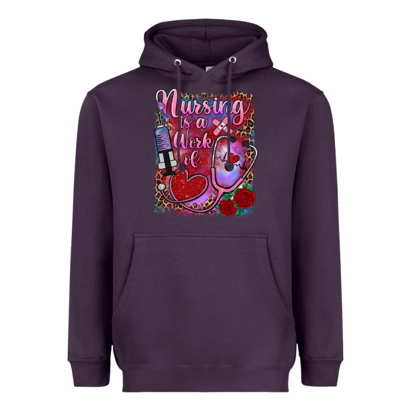 Nursing Is A Work Of Heart Heavyweight Hoodie by RanaPortraitStore | Teevron