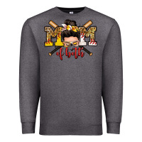 Charcoal Heather mom of both baseball and softball messy bun Premium Sweatshirt - Zillion Design Studio
