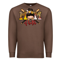 Chestnut mom of both baseball and softball messy bun Premium Sweatshirt - Zillion Design Studio