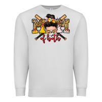 Dove Grey mom of both baseball and softball messy bun Premium Sweatshirt - Zillion Design Studio