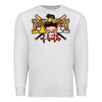 Oatmeal Heather mom of both baseball and softball messy bun Premium Sweatshirt - Zillion Design Studio