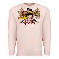 Pale Pink mom of both baseball and softball messy bun Premium Sweatshirt - Zillion Design Studio