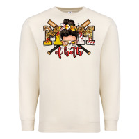 Sandshell mom of both baseball and softball messy bun Premium Sweatshirt - Zillion Design Studio