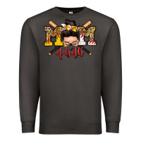 Smoke mom of both baseball and softball messy bun Premium Sweatshirt - Zillion Design Studio
