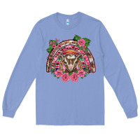 Colony Blue pink floral baby goat rainbow Long Sleeve Tee - BarkalooDesign