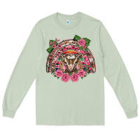 Pink Floral Baby Goat Rainbow Long Sleeve Tee | Teevron