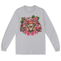 Moon Dust pink floral baby goat rainbow Long Sleeve Tee - BarkalooDesign