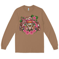 Toasted Coconut pink floral baby goat rainbow Long Sleeve Tee - BarkalooDesign
