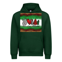 Forest Green Peace Love Christmas Trees Urban Hoodie - Jasminsmagicworld