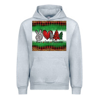 Heather Grey Peace Love Christmas Trees Urban Hoodie - Jasminsmagicworld