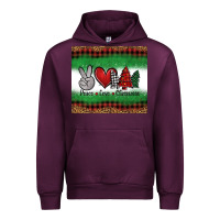 Mauve Wine Peace Love Christmas Trees Urban Hoodie - Jasminsmagicworld
