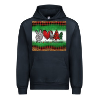 Navy Peace Love Christmas Trees Urban Hoodie - Jasminsmagicworld