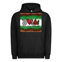 Pigment Black Peace Love Christmas Trees Urban Hoodie - Jasminsmagicworld