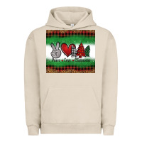 Pigment French Oak Peace Love Christmas Trees Urban Hoodie - Jasminsmagicworld