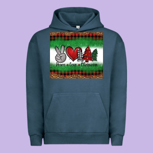 Peace Love Christmas Trees Urban Hoodie Designed By Jasminsmagicworld