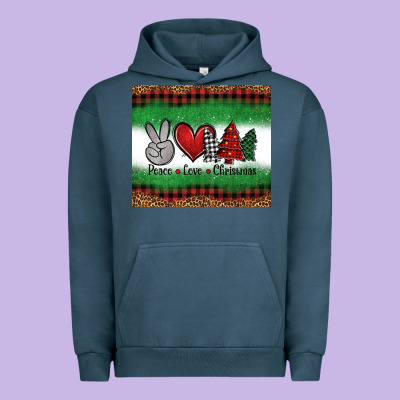 Peace Love Christmas Trees Urban Hoodie Designed By Jasminsmagicworld