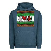 Pigment Midnight Navy Peace Love Christmas Trees Urban Hoodie - Jasminsmagicworld