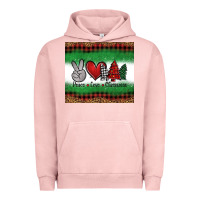 Pigment Salmon Peace Love Christmas Trees Urban Hoodie - Jasminsmagicworld