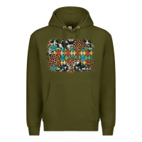 Autism Awareness Leopard Cowhide Background Premium Hoodie | Teevron