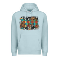 Blue Mist autism awareness leopard cowhide background Premium Hoodie - Artiststas