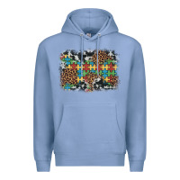 Colony Blue autism awareness leopard cowhide background Premium Hoodie - Artiststas