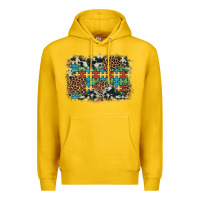 Lemon autism awareness leopard cowhide background Premium Hoodie - Artiststas
