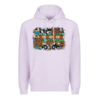 Lilac autism awareness leopard cowhide background Premium Hoodie - Artiststas