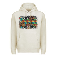 Oatmeal Heather autism awareness leopard cowhide background Premium Hoodie - Artiststas