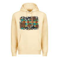 Pina Colada autism awareness leopard cowhide background Premium Hoodie - Artiststas